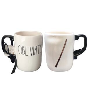 Rae Dunn Mug Harry Potter OBLIVIATE Double Sided Hogwarts Witch Wizard NEW 2024